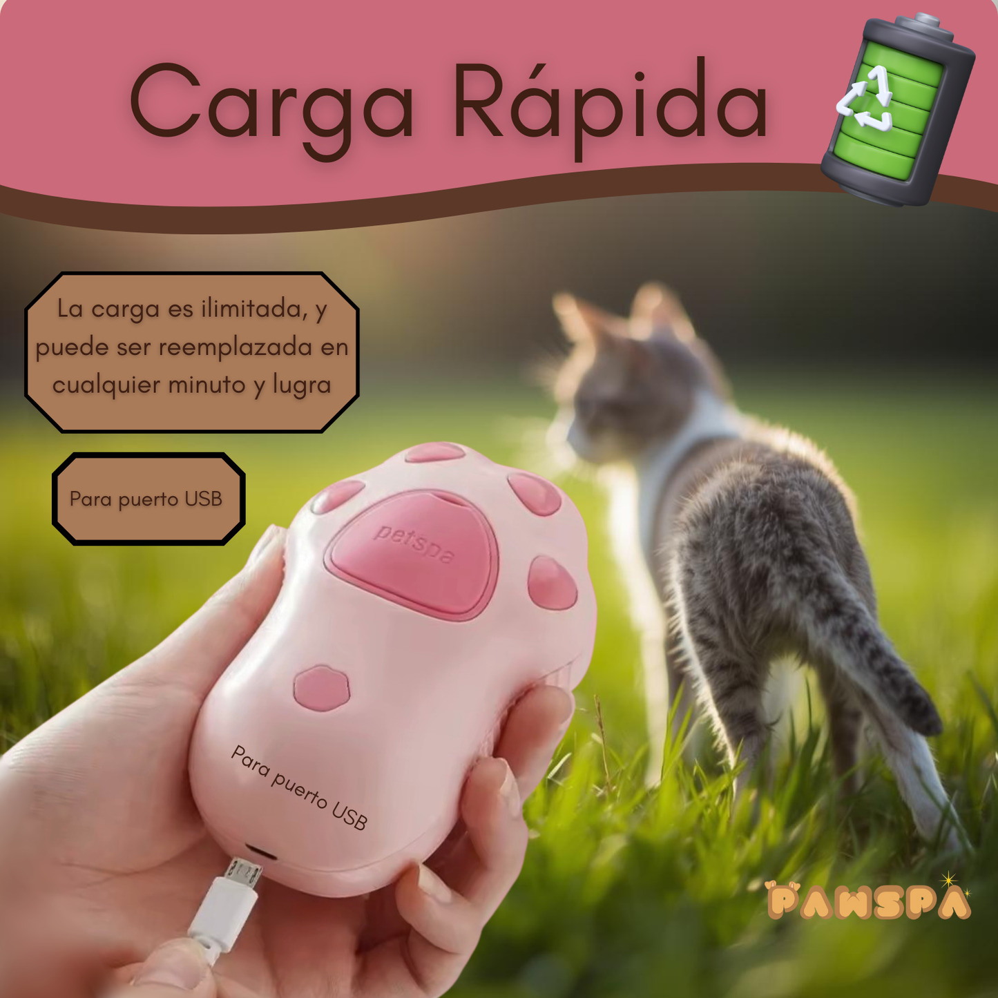 Cepillo Grooming Con Vapor y Masaje